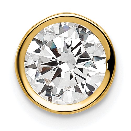 14k 7mm Cubic Zirconia Bezel Pendant