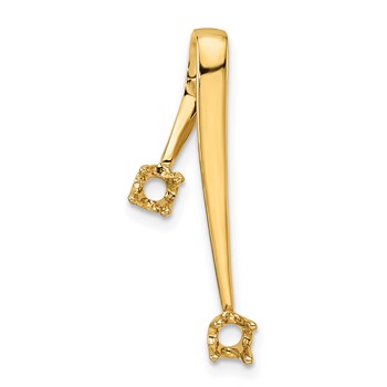 14k Holds 2-3.0mm Two-stone Chain Slide Mounting