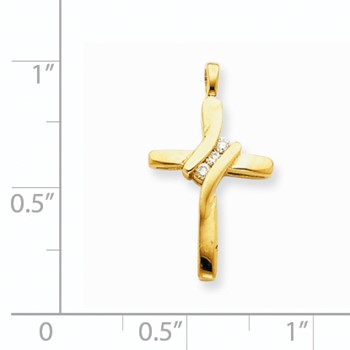 14k AA Diamond Cross Pendant — alternate view