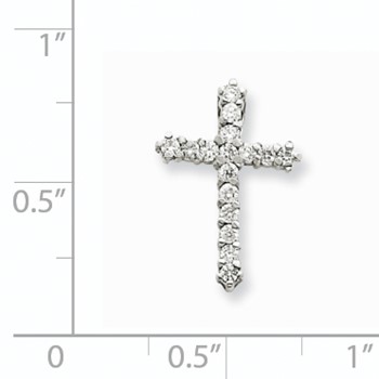 14k White Gold VS Diamond Cross — alternate view