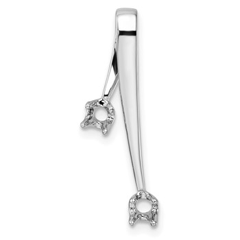 14k White Gold Holds 2-3.0mm Two-stone Chain Slide Mounting