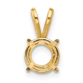 14k 7mm Round Stone Pendant Mounting
