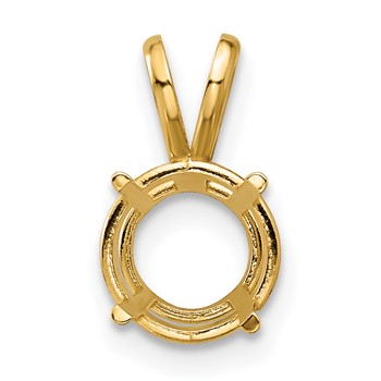 14k 8mm Round Stone Pendant Mounting