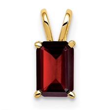 Image of 14k 6x4mm Emerald Cut Garnet pendant