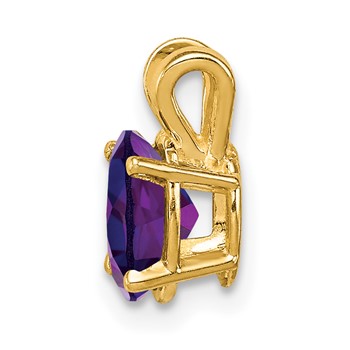 14k 7x5mm Oval Amethyst Checker pendant — alternate view