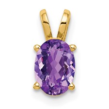 Image of 14k 7x5mm Oval Amethyst pendant