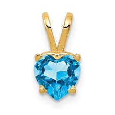 Image of 14k 6mm Heart Blue Topaz pendant