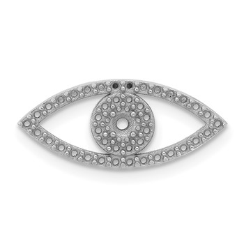 14k White Gold Small Evil Eye Chain Slide Mounting