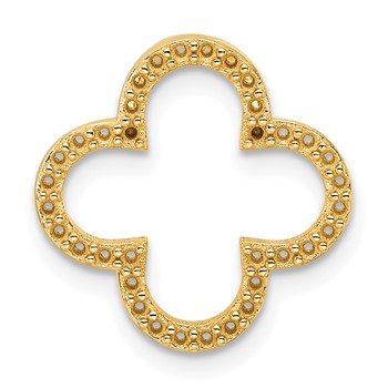 14k Holds 36-1.1mm Stones Small Quatrefoil Design Pendant Mounting