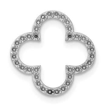 14k White Gold Holds 36-1.1mm Stones Small Quatrefoil Design Pendant Mounting