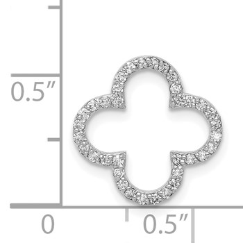 14k White Gold Small Diamond Quatrefoil Design Pendant — alternate view