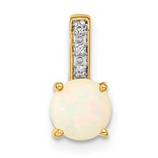 Image of 14k Diamond and Opal Polished Pendant