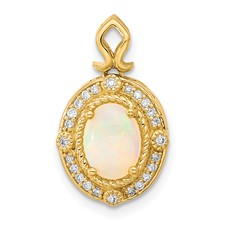 Image of 14k Austrian Opal and Diamond Pendant