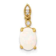 Image of 14k Austrian Opal and Diamond Pendant