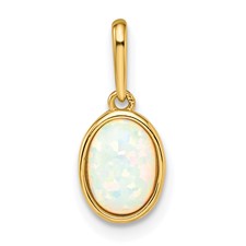 Image of 14k Lab Created Opal Pendant