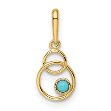 Image of 14k Synthetic Turquoise Circle Pendant