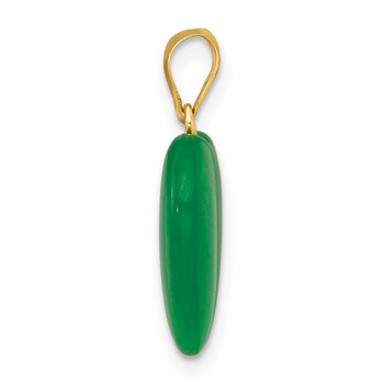 14K Polished Jade Heart Pendant — alternate view