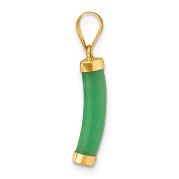 14K Polished Jade Domed Bar Pendant — alternate view