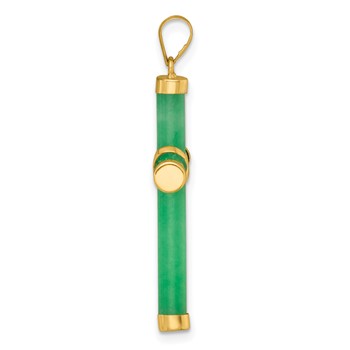 14K Polished Jade -X- Cross Pendant — alternate view
