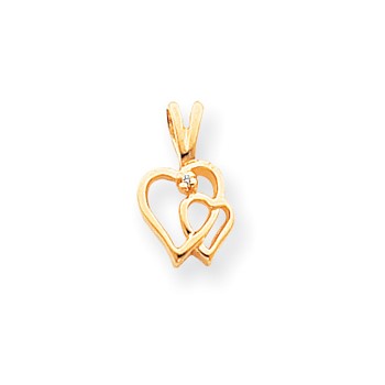 14k A Diamond heart pendant