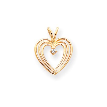 14k VS Diamond heart pendant