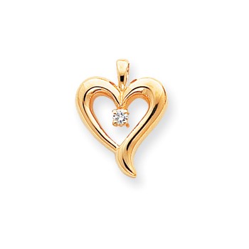 14k VS Diamond heart pendant