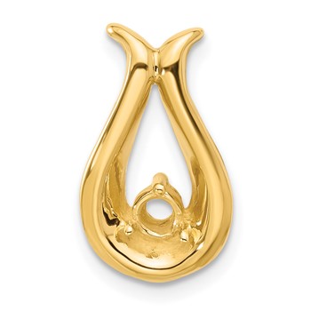14k Holds 3.4mm Stone Teardrop-Shape Chain Slide Mounting
