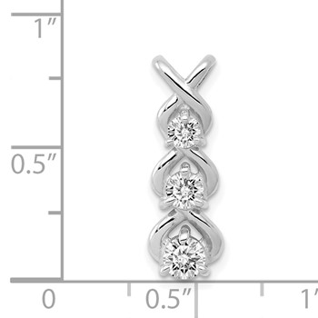 14k White Gold Holds 4.0/3.5/3.1mm Three-stone Criss-Cross Chain Slide Mounting — alternate view