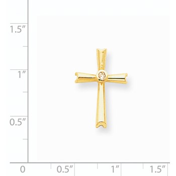14k A Diamond cross pendant — alternate view