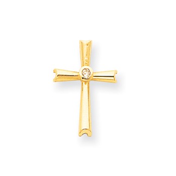 14k A Diamond cross pendant