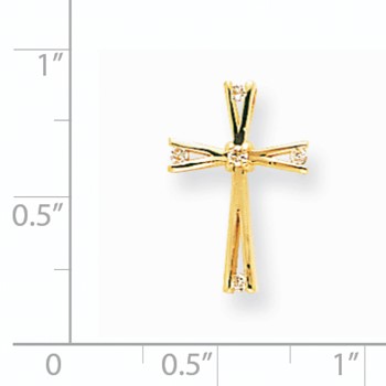 14k A Diamond cross pendant — alternate view