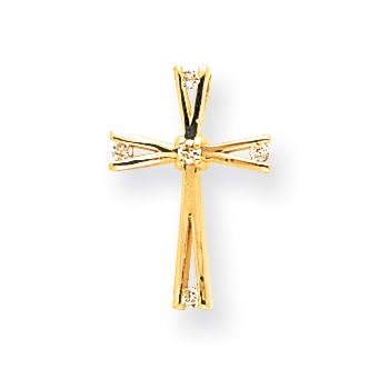 14k A Diamond cross pendant