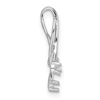 14k White Gold Holds 3-1.6mm Stones Twisted Chain Slide Mounting — alternate view