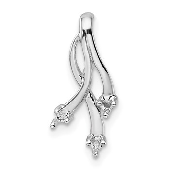 14k White Gold Holds 3-1.6mm Stones Twisted Chain Slide Mounting