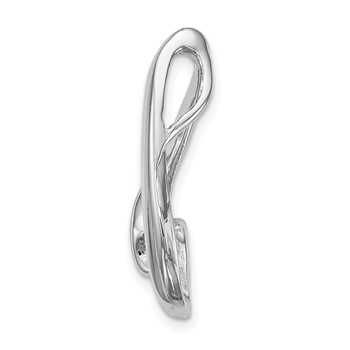 14k White Gold 4mm Round Stone Chain Slide Mounting — alternate view