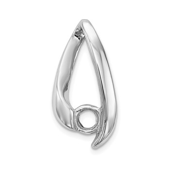 14k White Gold 4mm Round Stone Chain Slide Mounting