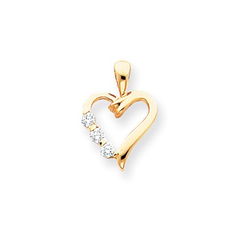 14k AA Diamond heart pendant