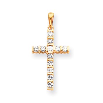 14k A Diamond cross pendant