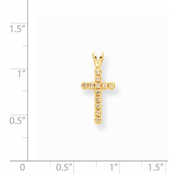 14k VS Diamond cross pendant — alternate view