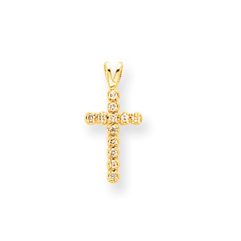 14k VS Diamond cross pendant