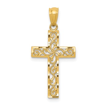 14k Filigree Cross Pendant