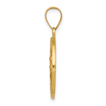 14k Polished and Satin Hollow Our Lady of Perpetual Help Medal Round Pendant — alternate view