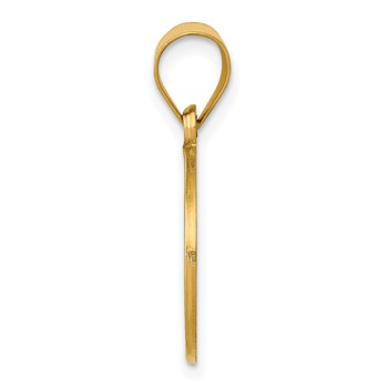 14k Polished and Satin Hollow St John the Baptist Medal Round Pendant — alternate view