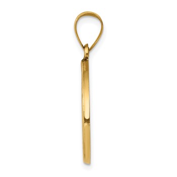 14k Polished and Satin Hollow St John the Baptist Medal Round Pendant — alternate view