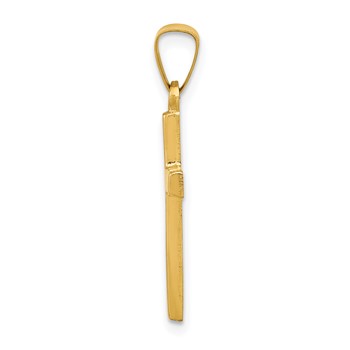 14k Polished Latin Cross Pendant — alternate view