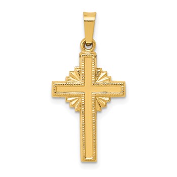14k Polished Celtic Iona Cross Pendant
