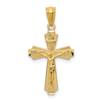 14k Polished Small Passion Crucifix Pendant