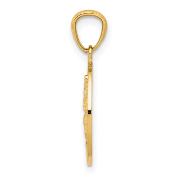 14k Polished Solid Cut-out Saint Christopher Medal Oval Pendant — alternate view