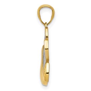 14k and White Rhodium Dove with Olive Brance Pendant — alternate view