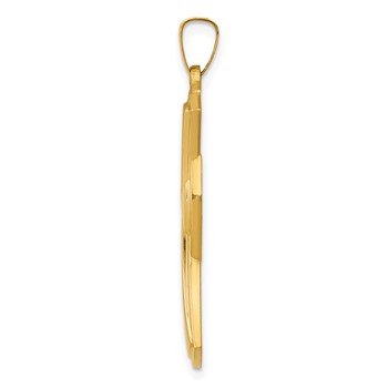 14k Polished Cross Pendant — alternate view